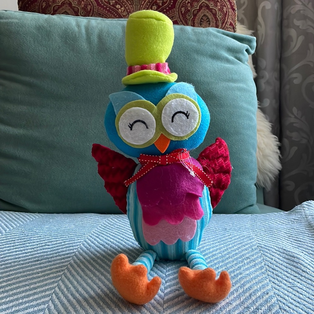 Owl Felt Kids Decor Home Bedroom Stuffed Animal Bright Cute